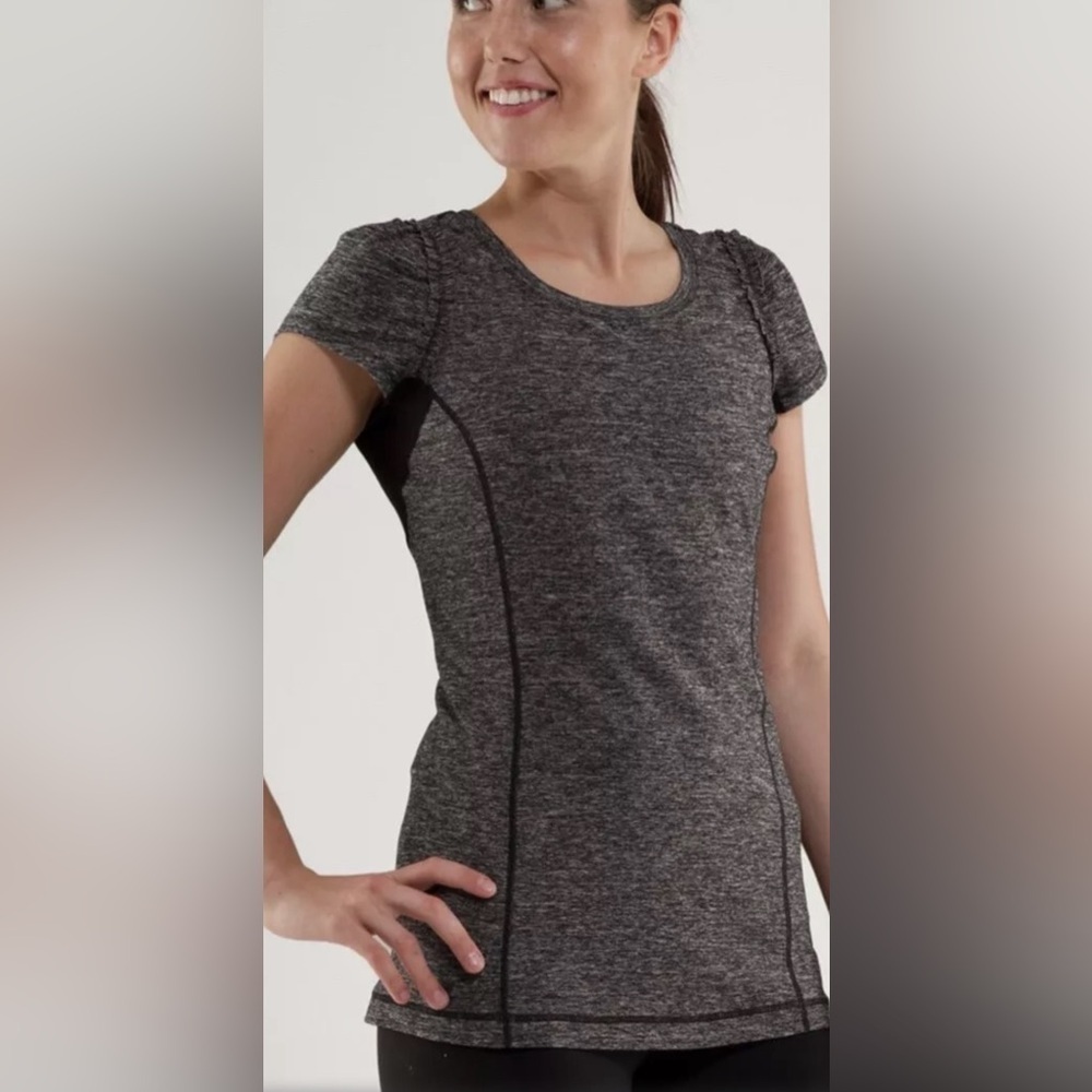 Lululemon Run: Full Tilt Short Sleeve in Heathered Black